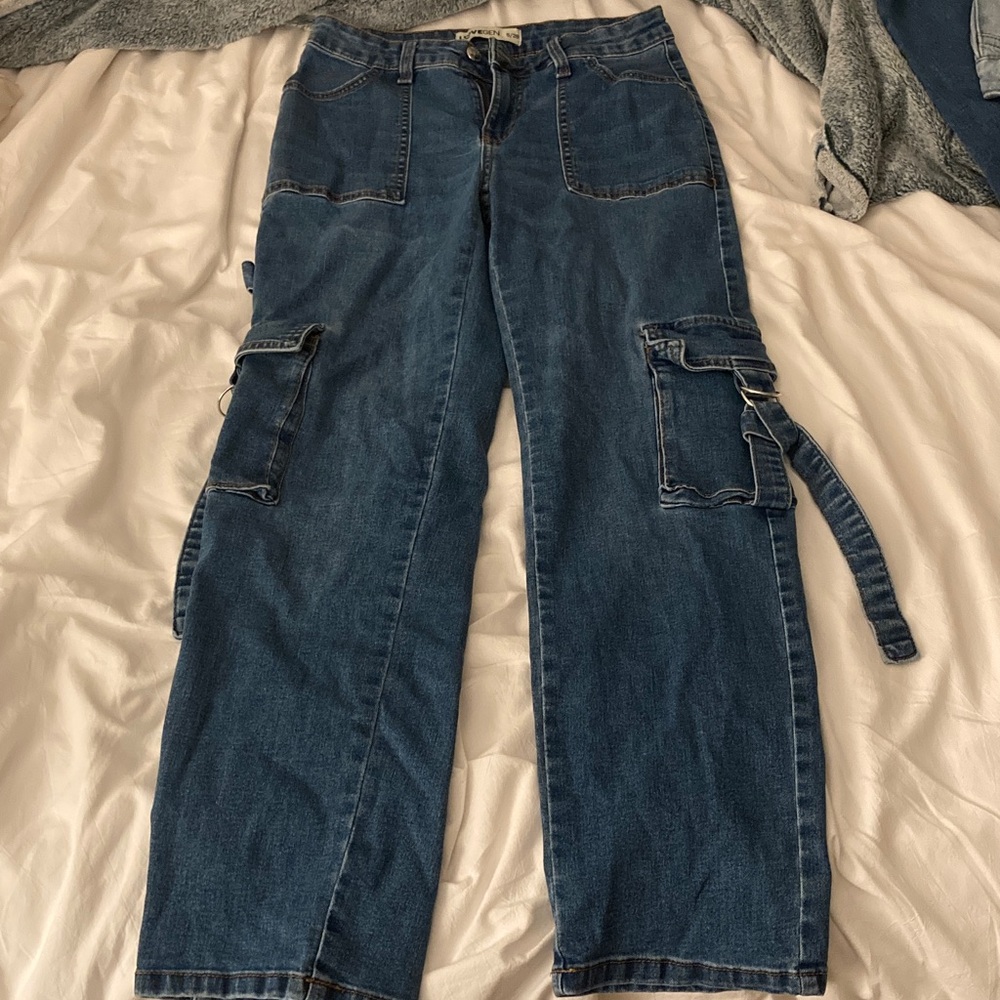 LoveGen cargo straight leg jeans